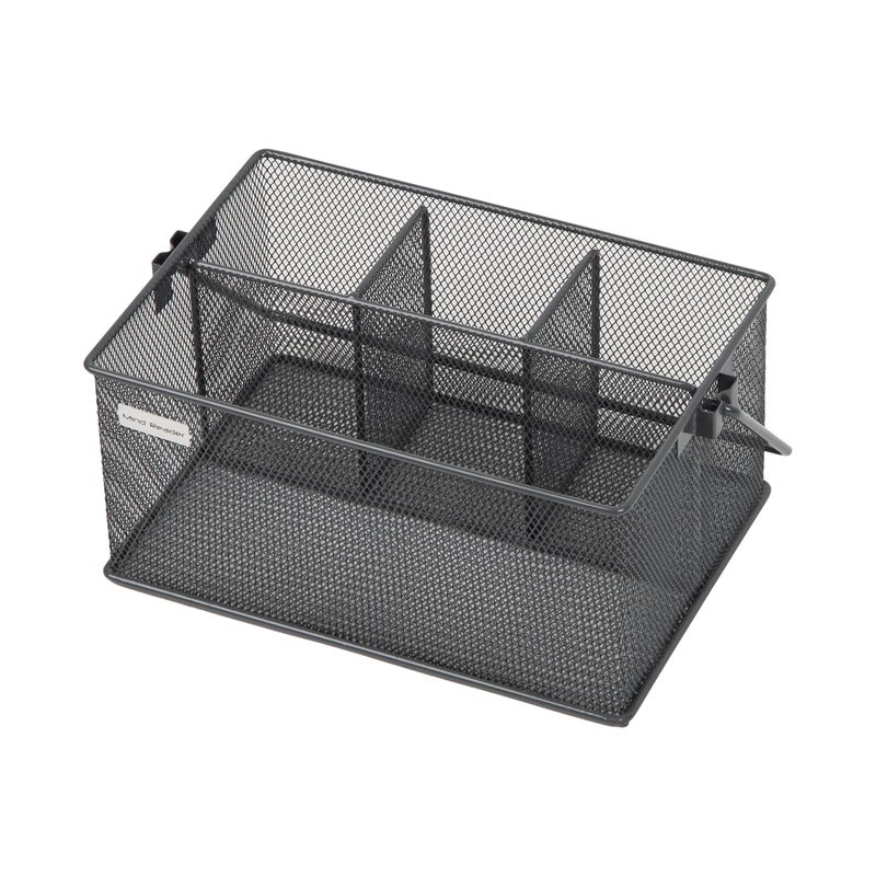 Mind Reader Utensil Holder, Silverware Organizer, Caddy, Cutlery Holder, Kitchen, Metal Mesh, 10"L x 7"W x 4.75"H, Gray - Image 5